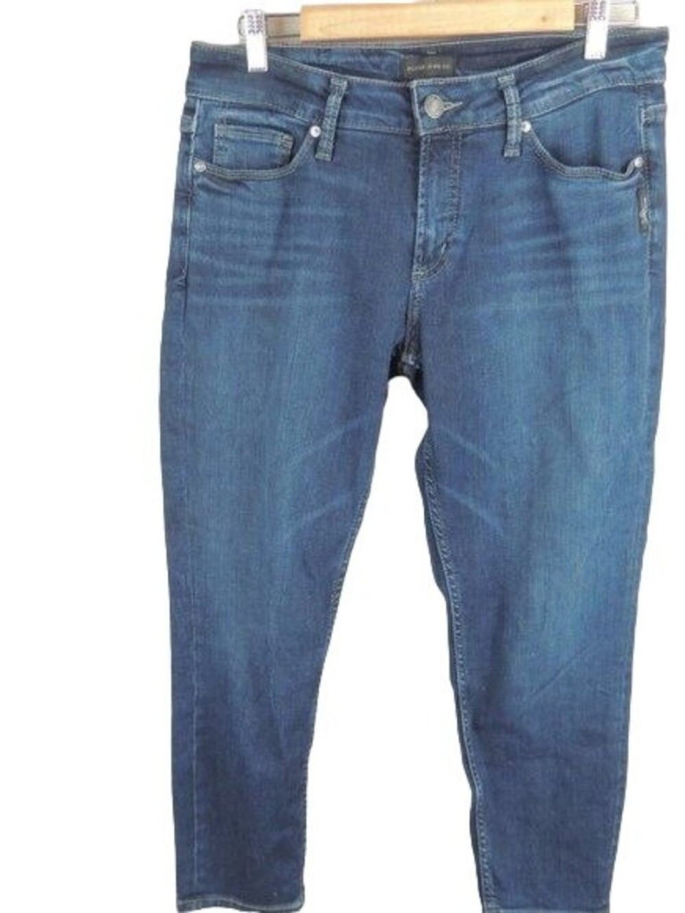 Silver Jeans Dark Wash High Rise Suki Skinny Crop Size 31